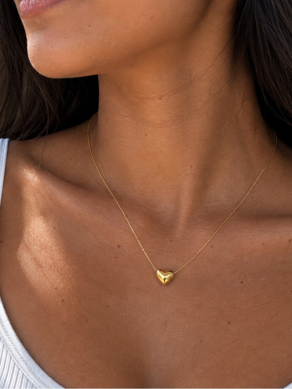 18K Gold Plated Heart Pendant Necklace